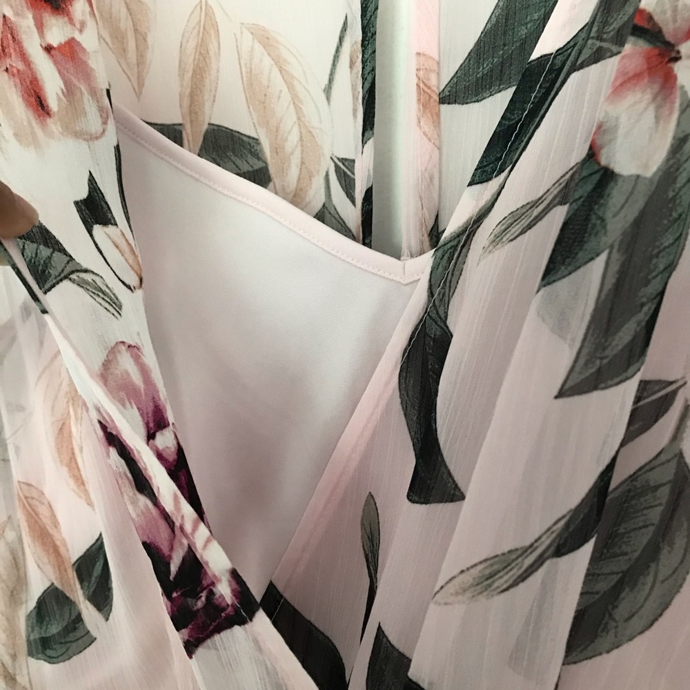 Calvin Klein Floral Chiffon V-neck Dress - Picture 8 of 16